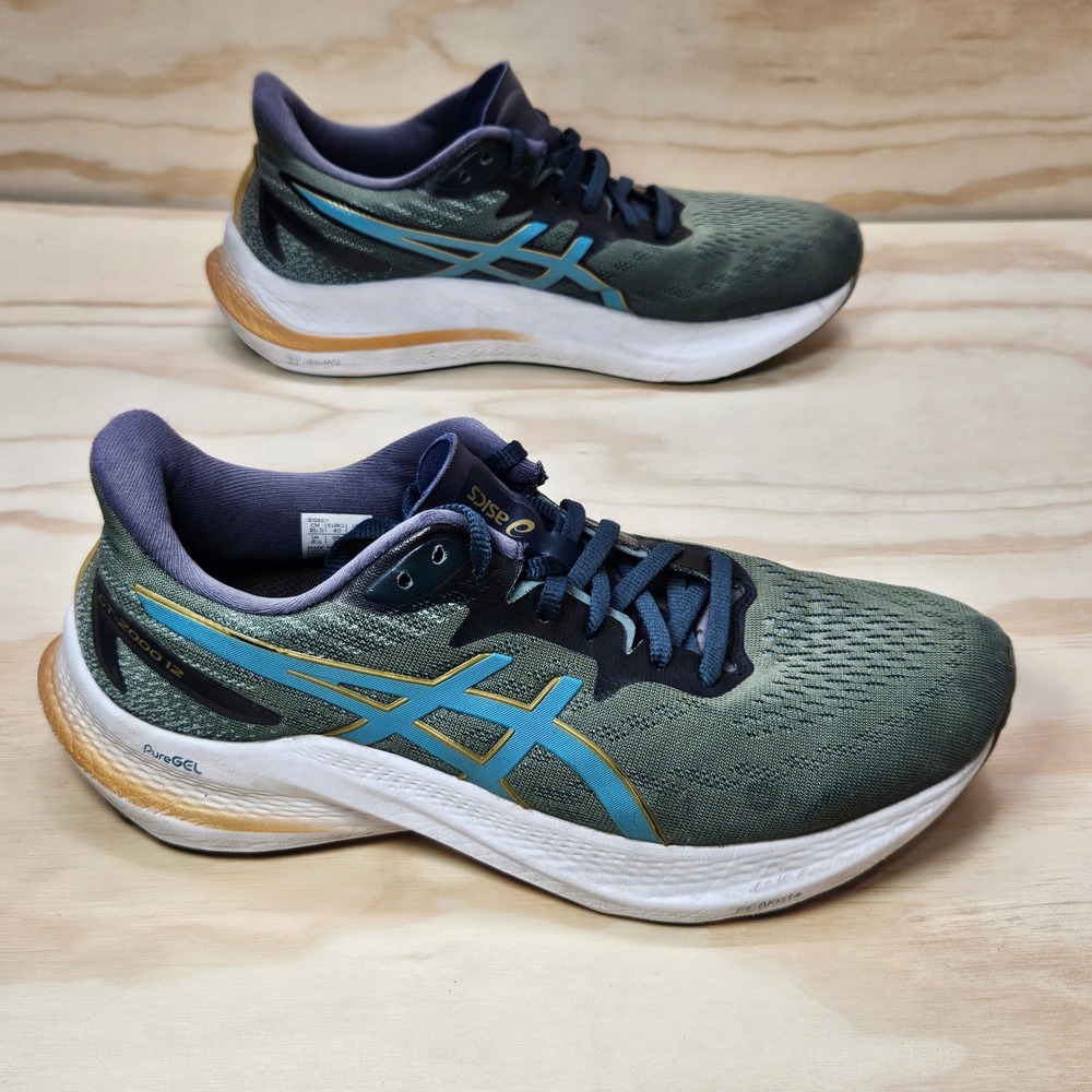ASICS GT-2000 12 Slate Grey Foggy Teal Running Shoes Womens 8.5 1012B617